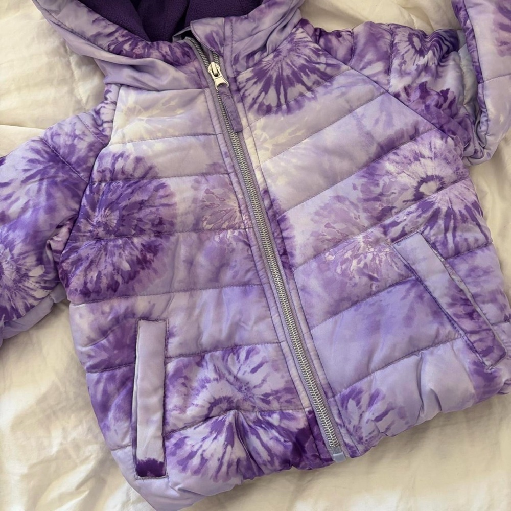 Rothschild Little Girls Purple Tye Dye Ski Jacket 24 months - Picture 4 of 6